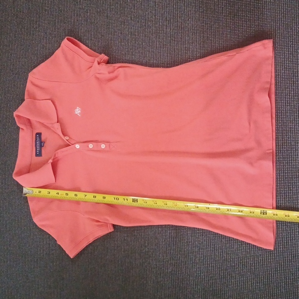 Large Aeropostale A87 Women’s Coral Short-Sleeve Button Polo Shirt Casual Basic - Picture 9 of 11